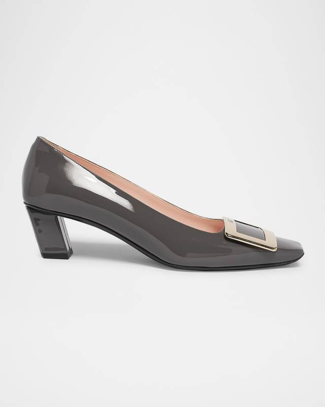 Belle Vivier Patent Buckle Pumps